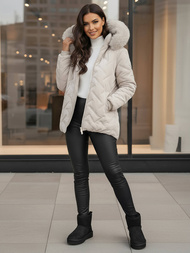 Geacă de femei gri deschis OZONEE JS/16M9296/280Z