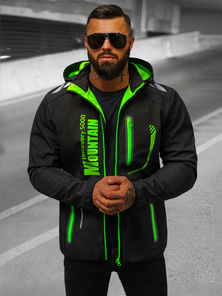 Jachetă softshell bărbați neagră-verde OZONEE JS/HH026/1A