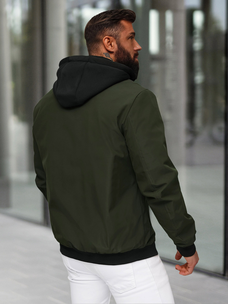 Jachetă de primăvară bărbați kaki OZONEE JS/62M9502/372