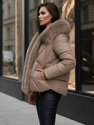 Geacă de femei bej închis OZONEE O/16M9179/84