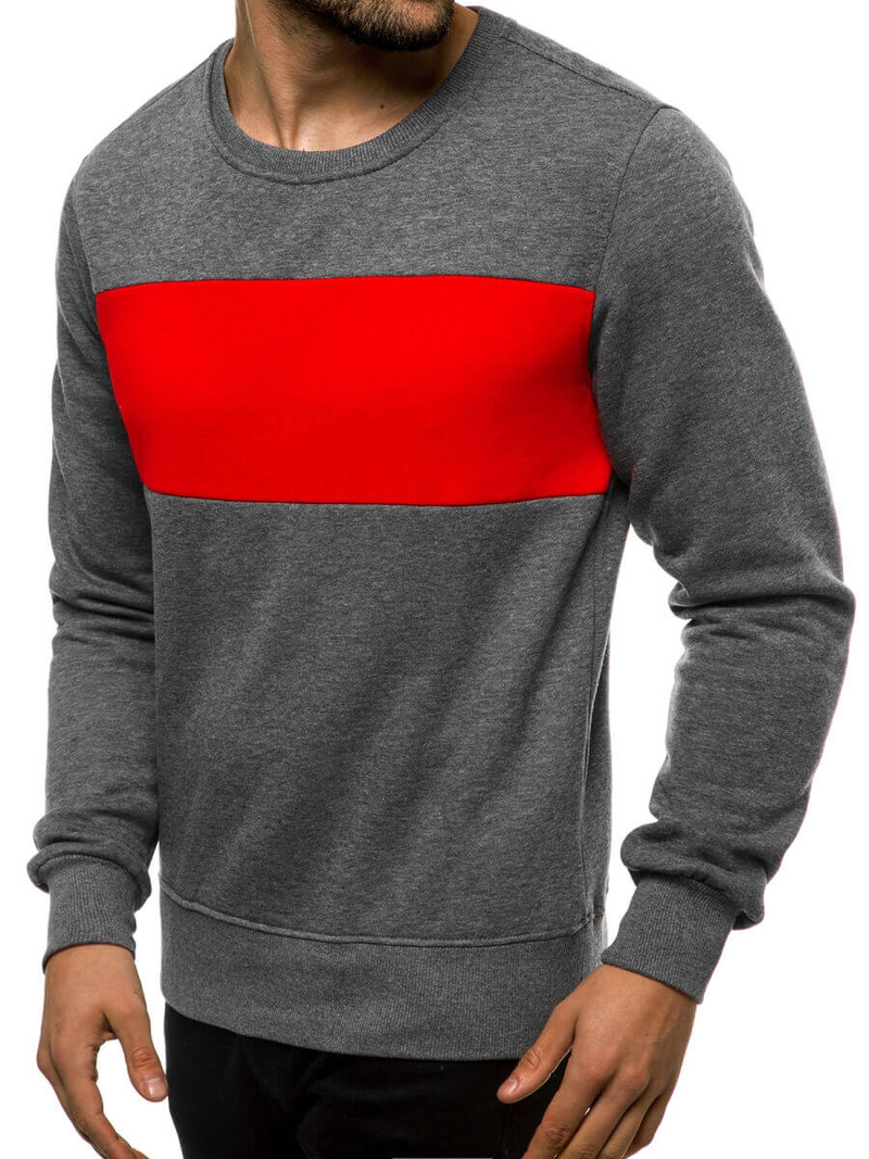 Hanorac bărbați antracit-roșu OZONEE JS/2021/18