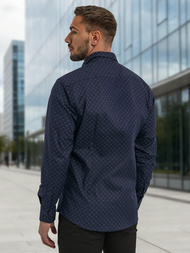 Cămașă bărbați albastru marin OZONEE V/V183