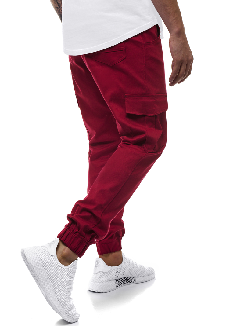 Pantaloni jogger bărbați bordo OZONEE A/404