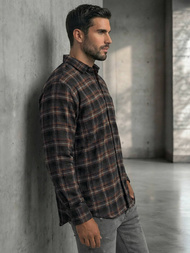 Cămașă bărbați albastru marin OZONEE V/V177Z