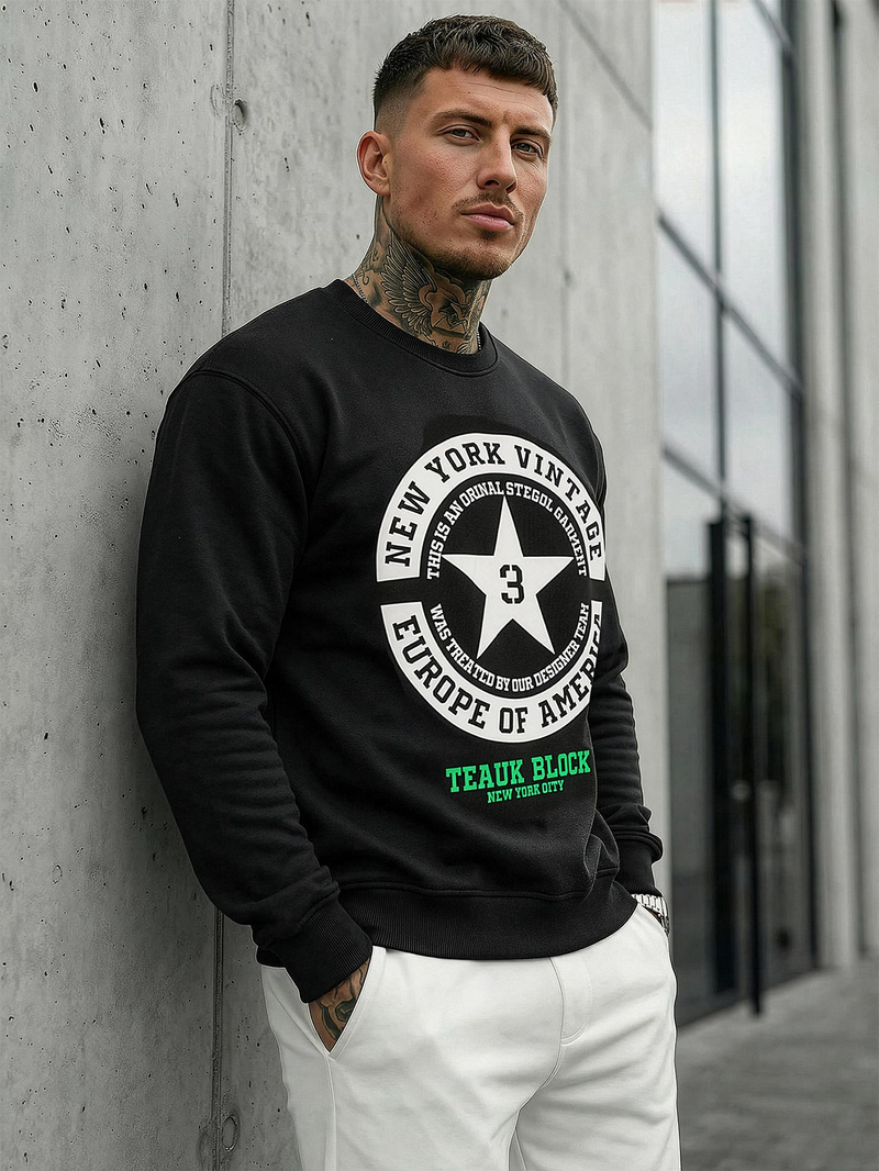 Hanorac bărbați negru OZONEE JS/8B1768/3