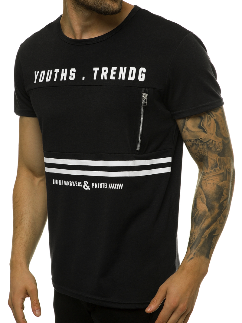 Tricou bărbați negru OZONEE JS/SS10973