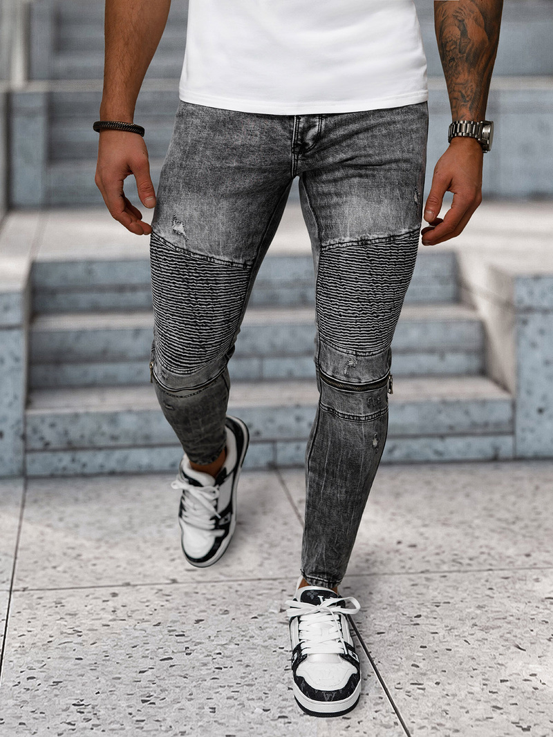 Blugi bărbaţi negri OZONEE NB/MP0069N