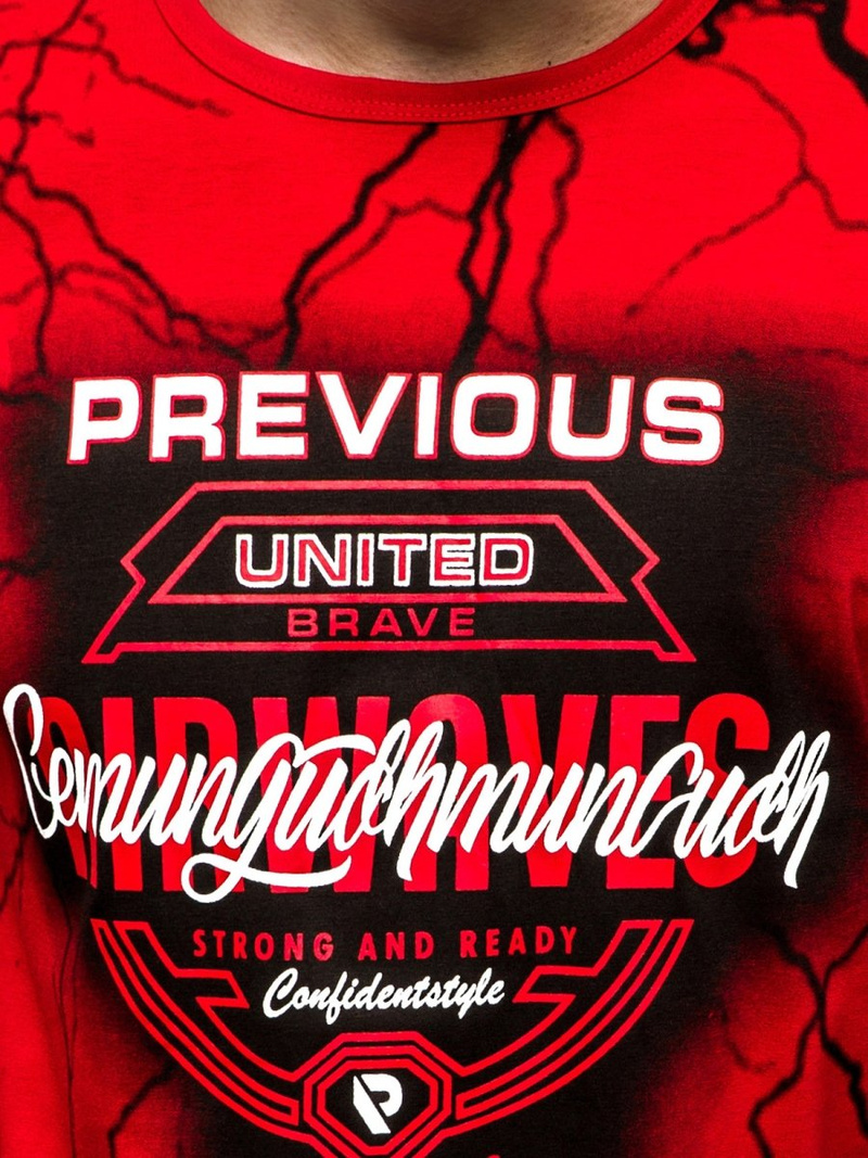 Tricou bărbați rosii OZONEE JS/SS10962