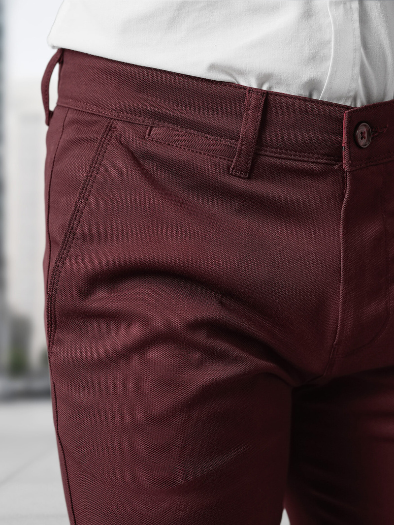 Pantaloni chino bărbați bordo OZONEE V/5100