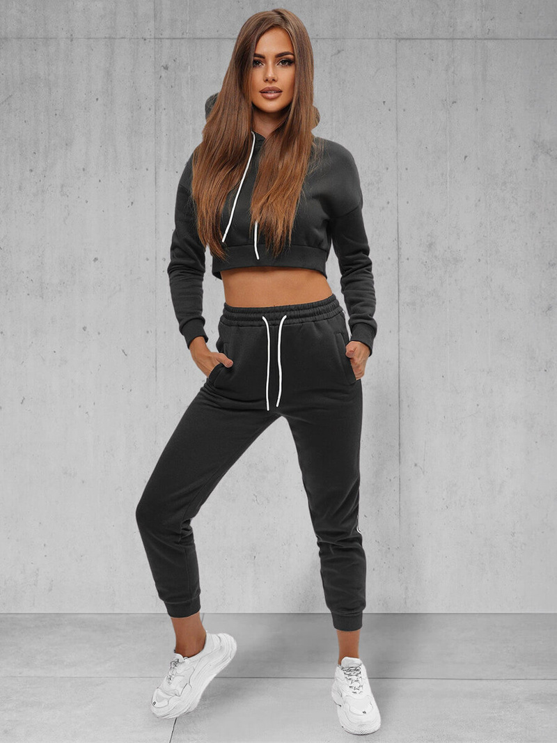 Trening dama doua piese negru OZONEE JS/8C67/3Z