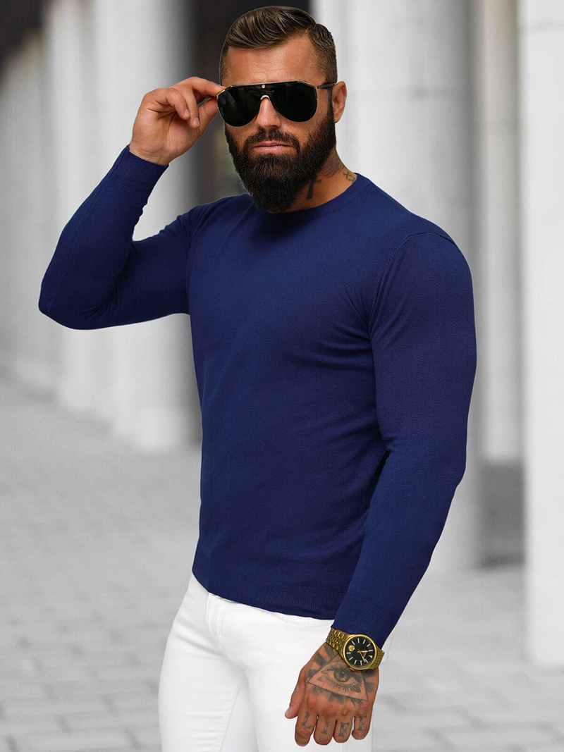 Pulover bărbați albastru închis OZONEE NB/MMB602/5Z