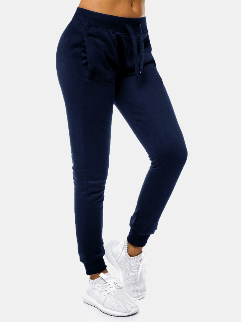 Pantaloni de training femei albastru marin OZONEE JS/CK01