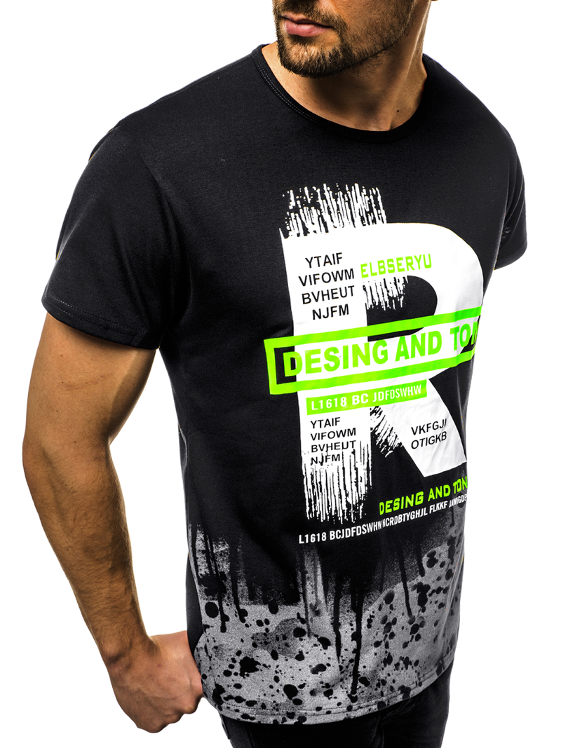 Tricou bărbați negru OZONEE JS/KS1945