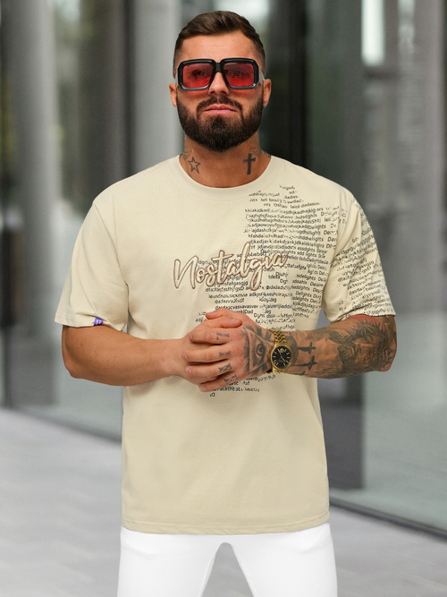 Tricou bărbați bej OZONEE O/YN2/631