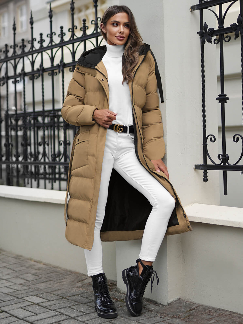 Geacă de femei camel OZONEE JS/5M3178/84Z