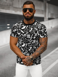 Tricou bărbați negri OZONEE JS/8T1205/3