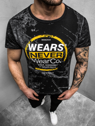 Tricou bărbați negru OZONEE JS/SS10925Z