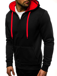 Hanorac bărbați neagră-roșie OZONEE JS/2013