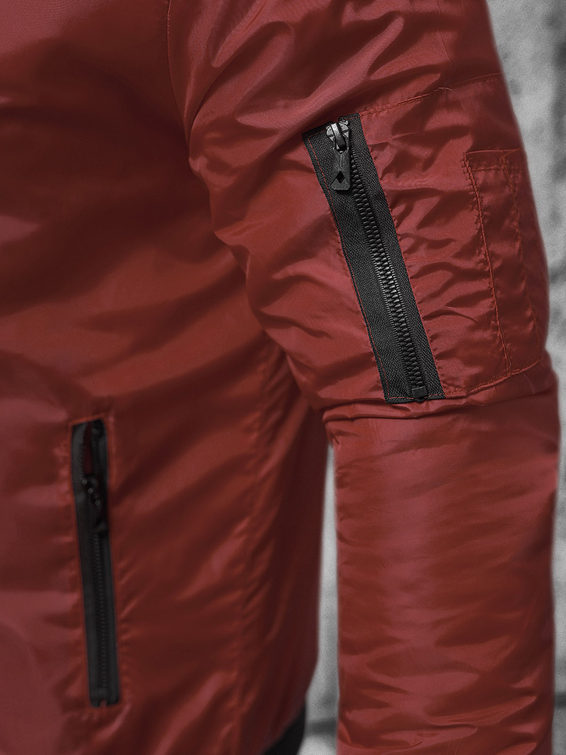 Jachetă bărbați bordo OZONEE JS/AK95Z