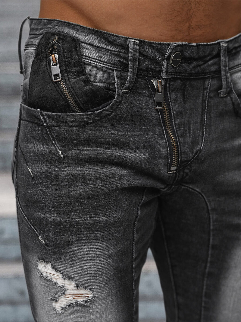 Blugi bărbaţi negri OZONEE NB/MP0045N