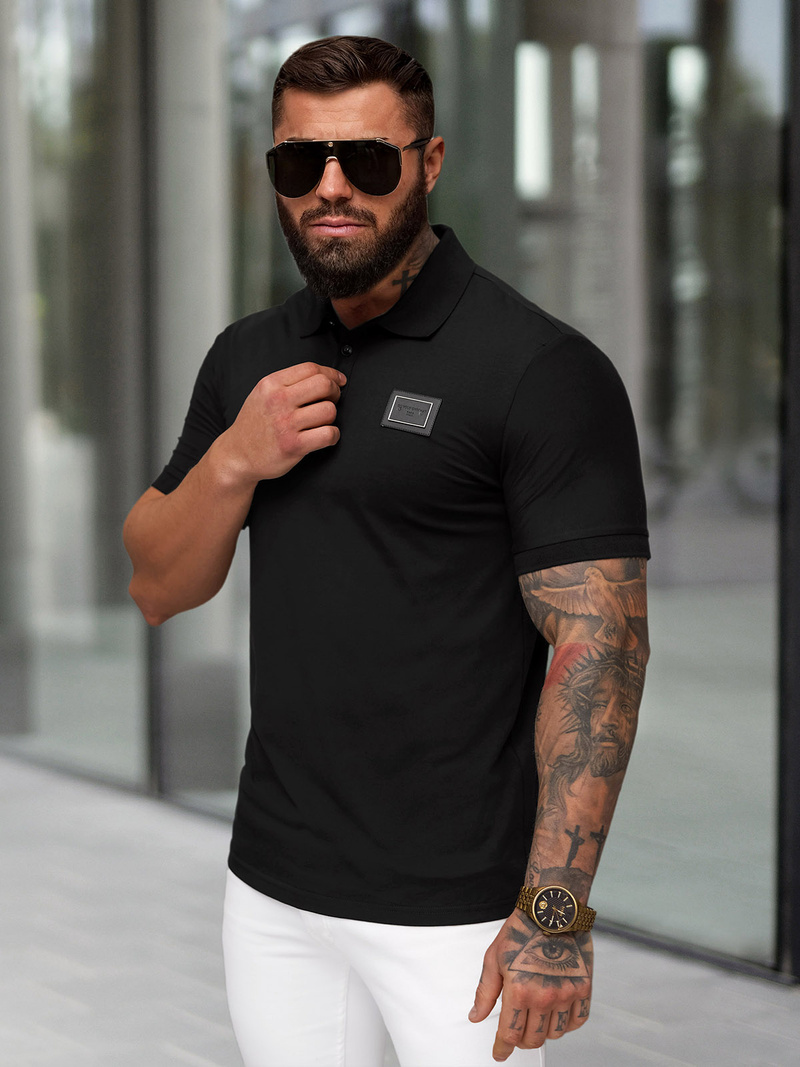 Tricou polo bărbați negru OZONEE NB/MT3124