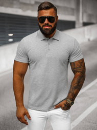 Tricou polo bărbați gri OZONEE JS/8T80/2Z