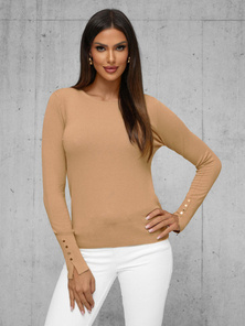 Pulover de dama deschis-camel OZONEE JS/8004/2