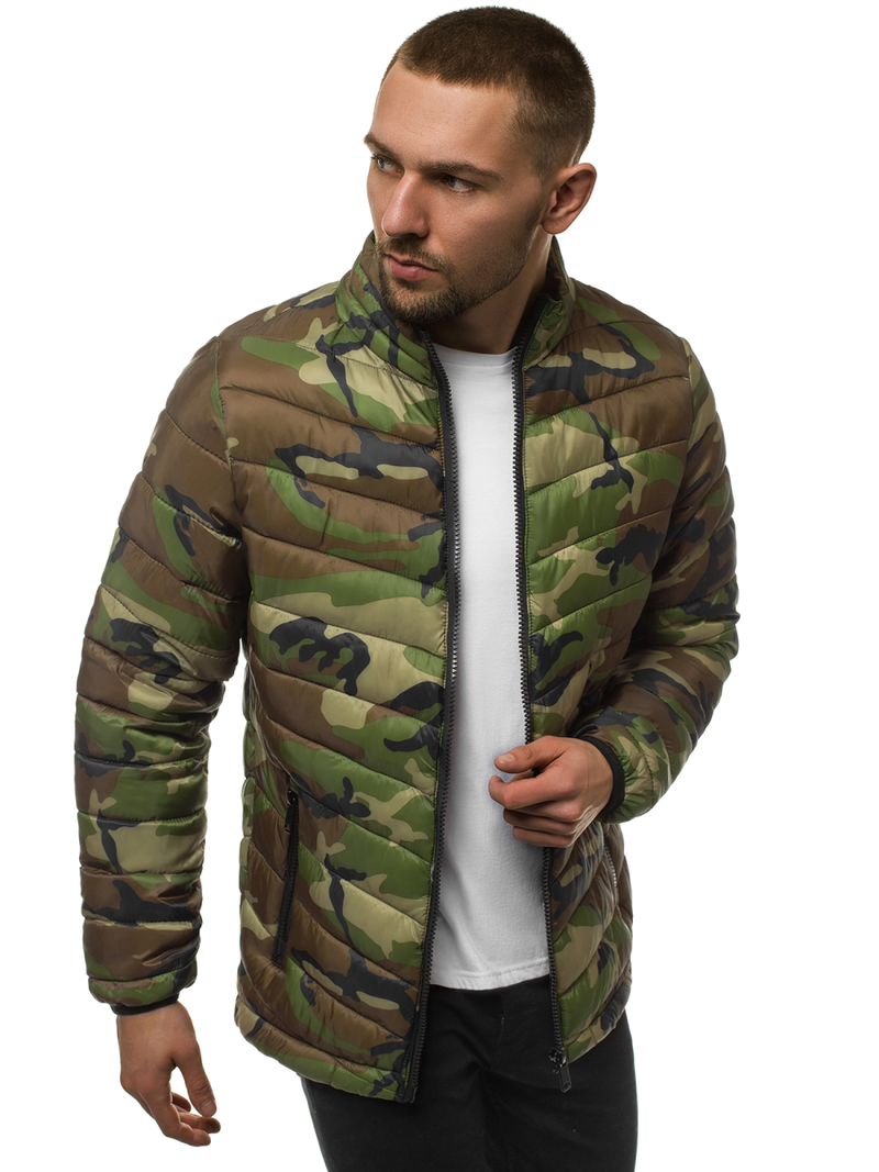 Jachetă de primăvară bărbați kaki-camuflaj OZONEE JS/SM80Z