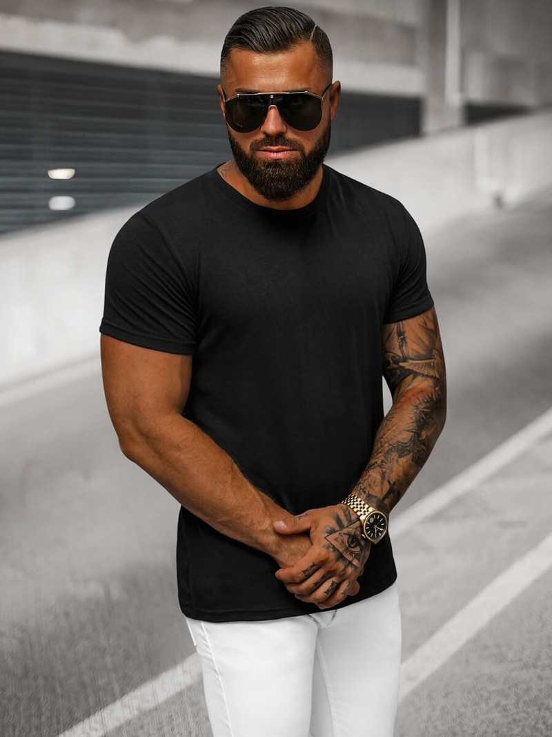 Tricou bărbați negru OZONEE O/T1277/3