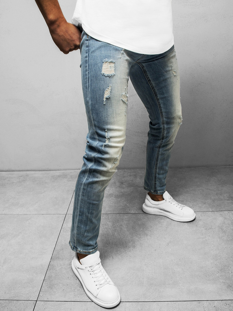 Blugi pentru barbati albaștri deschis OZONEE NB/MP0016BC