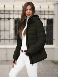 Geacă de iarnă femei verde închis OZONEE JS/M769/136Z