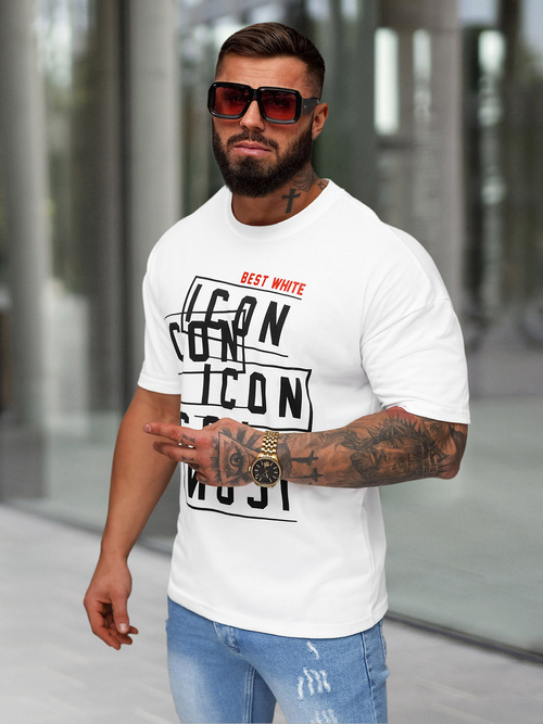 Tricou bărbați alb OZONEE JS/8B1366/1