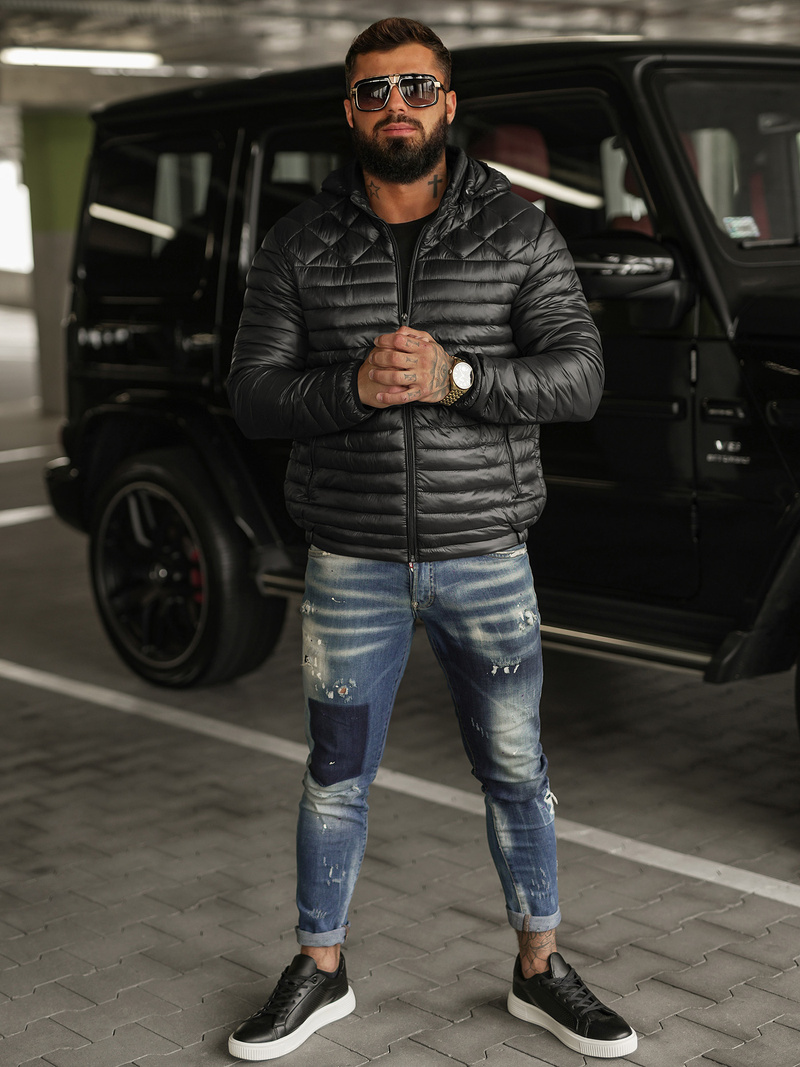 Geacă bărbați neagră OZONEE JS/16M9328/392BZ