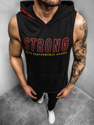 Tricou cu glugă bărbați negru OZONEE MAD/2992Z