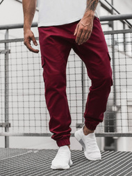 Pantaloni jogger bărbați bordo OZONEE A/404