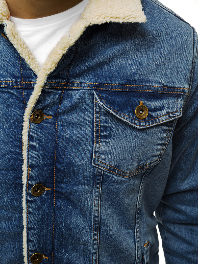 Jachetă de blugi bărbați albastră deschis OZONEE BN/5941