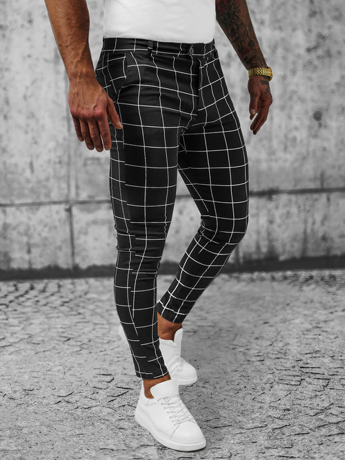 Pantaloni Chino Bărbaţi Negri OZONEE O/P4009