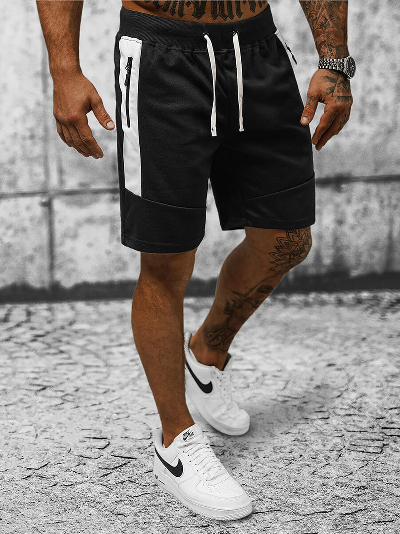 Pantaloni scurți sport bărbați negri OZONEE JS/8K936