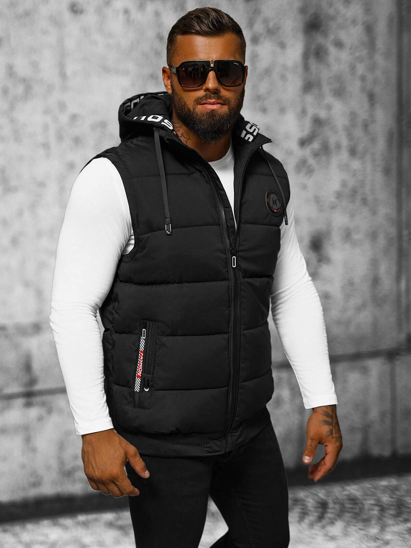 Vestă bărbați neagră OZONEE JS/84M3028/392