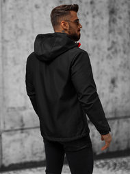 Jachetă softshell bărbați neagră-roșu OZONEE JS/HH022/1CZ