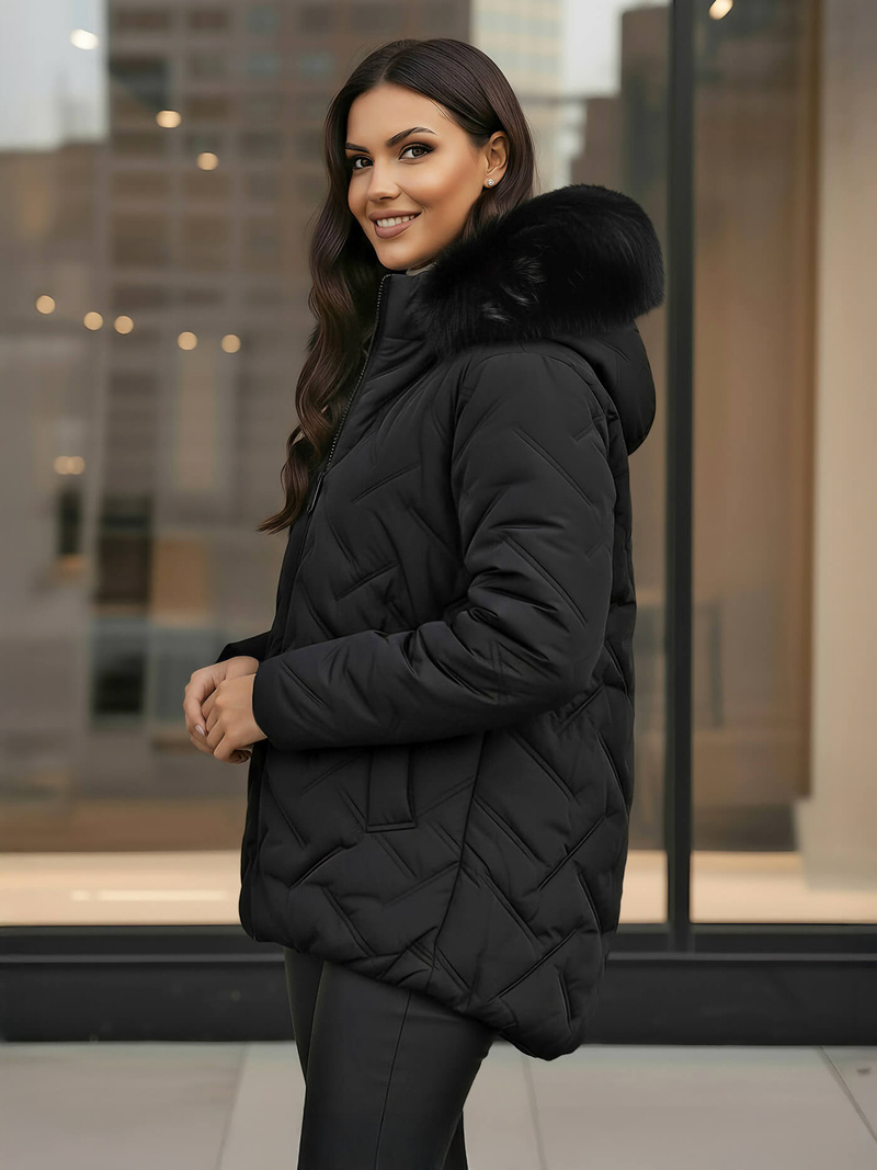 Geacă de femei neagra OZONEE JS/16M9296/392Z