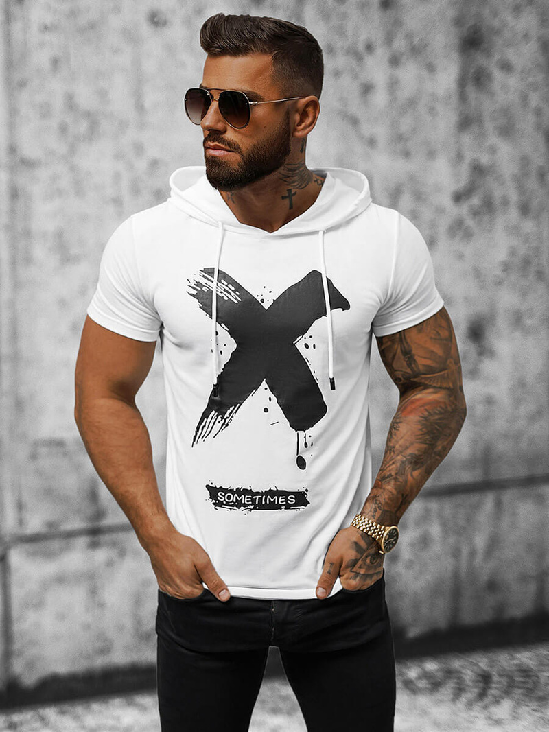 Tricou bărbați alb OZONEE JS/8T203