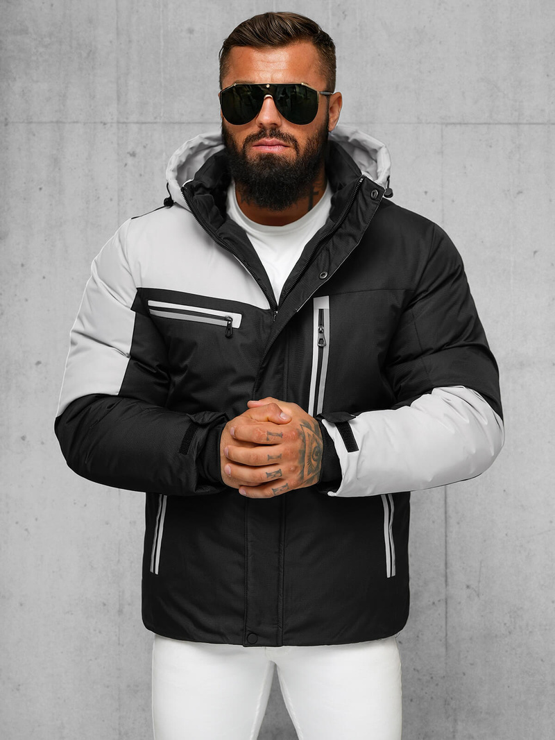 Geacă bărbați neagră-gri OZONEE JS/91M9903/92Z