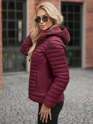 Jachetă de femei bordo OZONEE JS/11Z8228Z