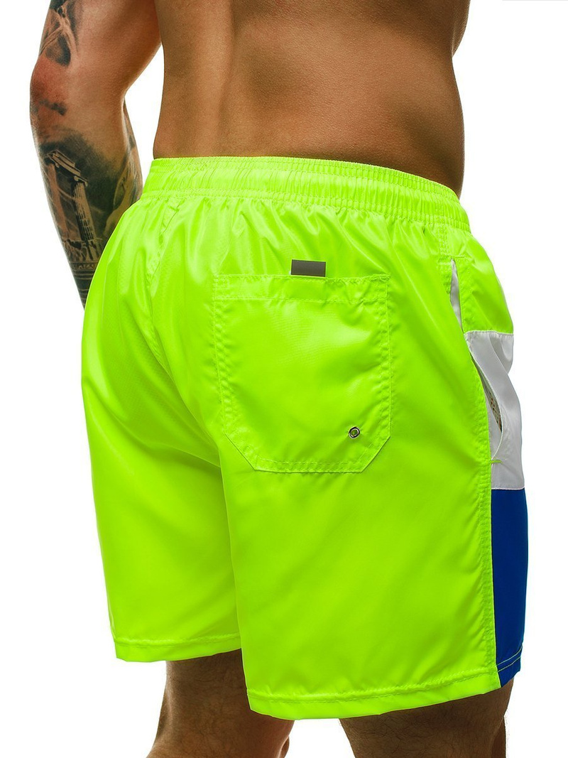 Pantaloni scurti de baie bărbați galben-neon OZONEE ST023
