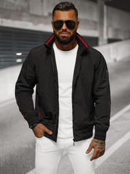 Jachetă de primăvară bărbați neagră OZONEE JS/5M3211/392