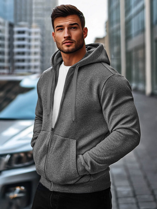 Hanorac bărbați gri închis OZONEE JS/2008Z