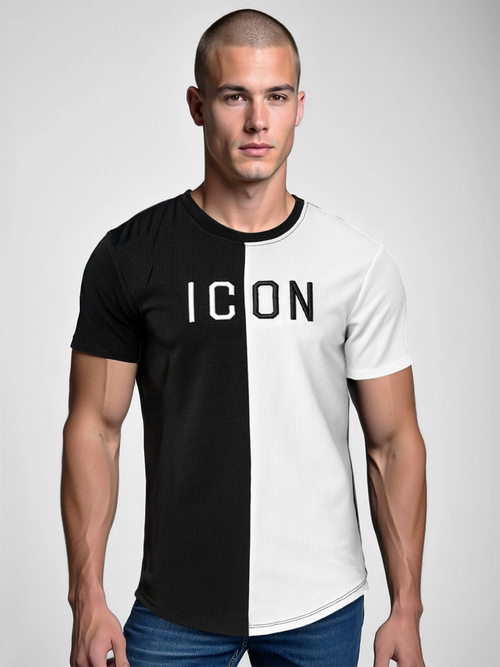 Tricou bărbați negru-alb OZONEE O/7776T