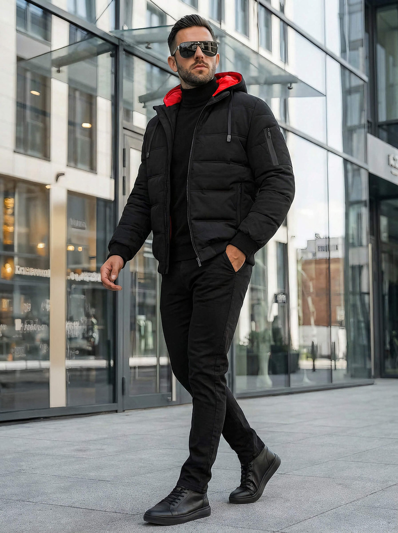 Geacă bărbați neagră OZONEE JS/31M5003Z