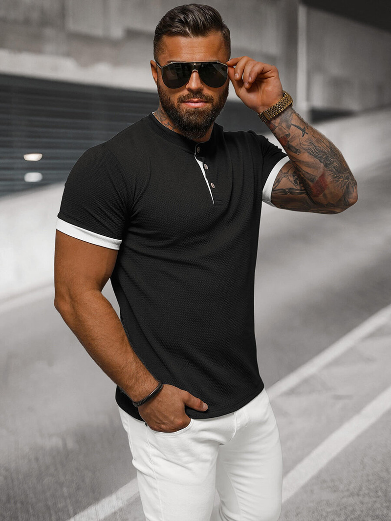 Tricou bărbați negru OZONEE O/M011